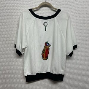 Ladies Womens Golf Pullover Top Crewneck XL White Lightweight Vintage 90s
